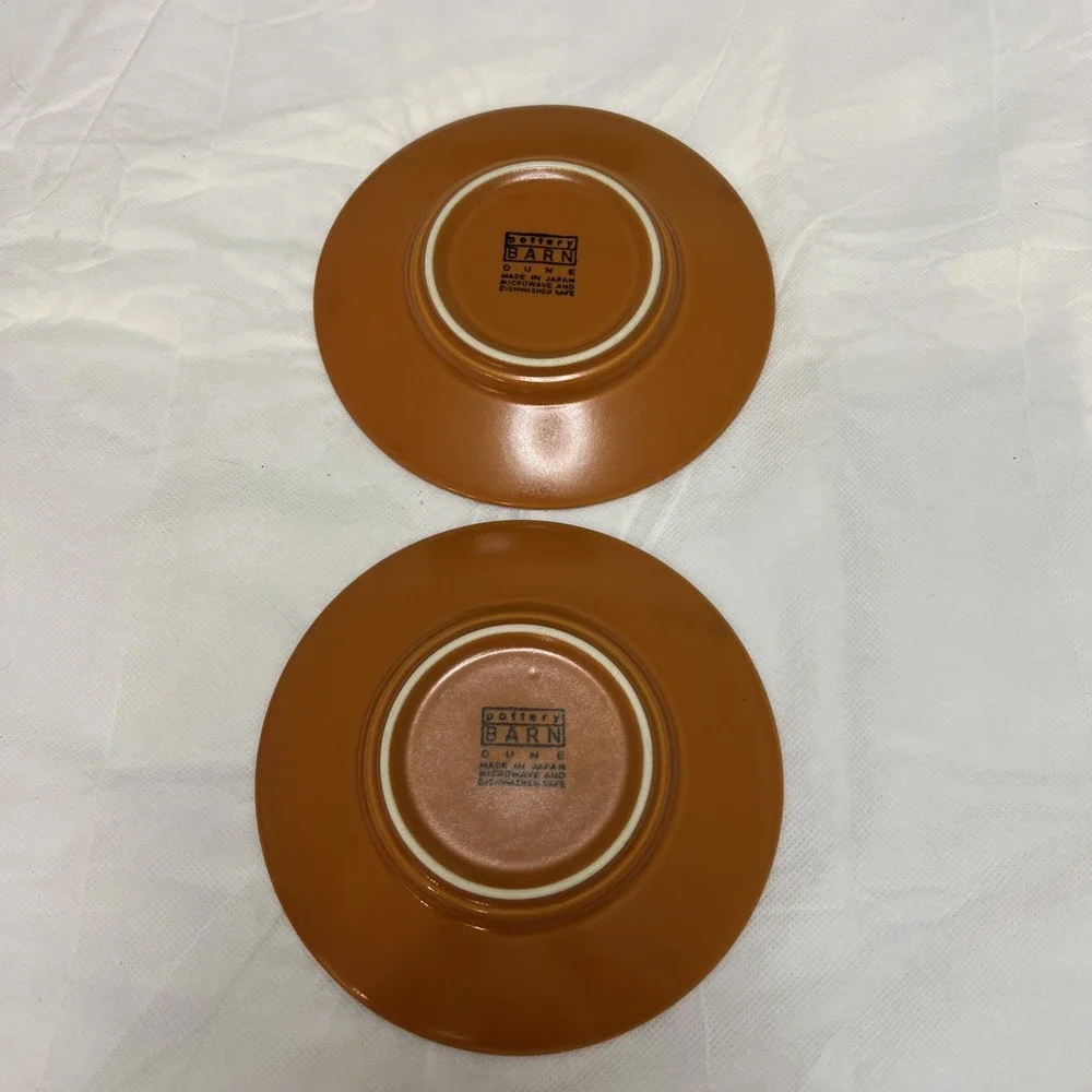 Vtg Pottery Barn Dune Persimmon Mug Cup Saucer Coffee Tea MCM Boho Replacement